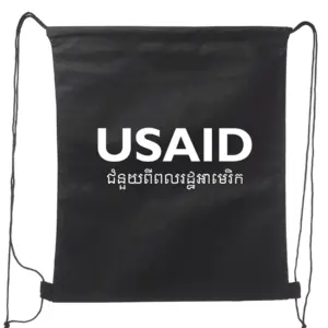 USAID Khmer - Non-Woven Drawstring Backpacks (14.5"x17.5")
