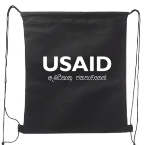 USAID Sinhala - Non-Woven Drawstring Backpacks (14.5"x17.5")