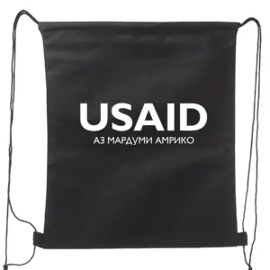 USAID Tajik - Non-Woven Drawstring Backpacks (14.5"x17.5")