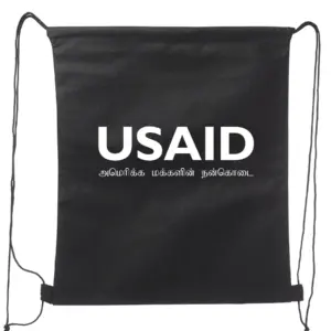 USAID Tamil - Non-Woven Drawstring Backpacks (14.5"x17.5")