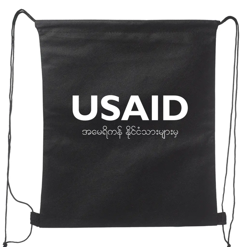 USAID Burmese - Non-Woven Drawstring Backpacks (14.5"x17.5")