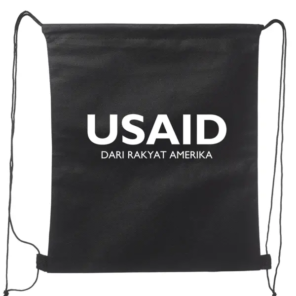 USAID Bahasa Indonesia - Non-Woven Drawstring Backpacks (14.5"x17.5")