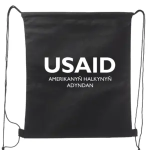 USAID Turkmen - Non-Woven Drawstring Backpacks (14.5"x17.5")