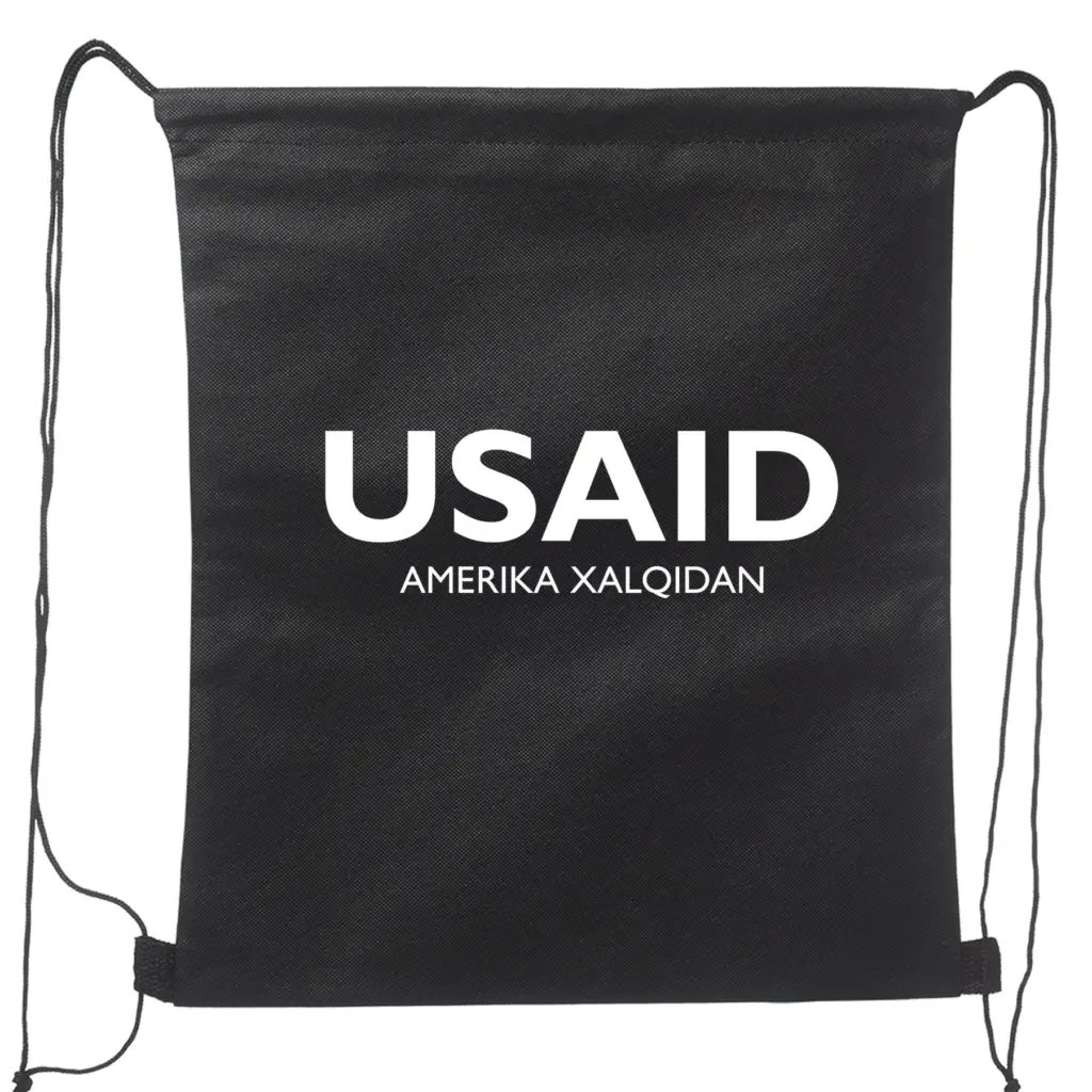 USAID Uzbek - Non-Woven Drawstring Backpacks (14.5"x17.5")