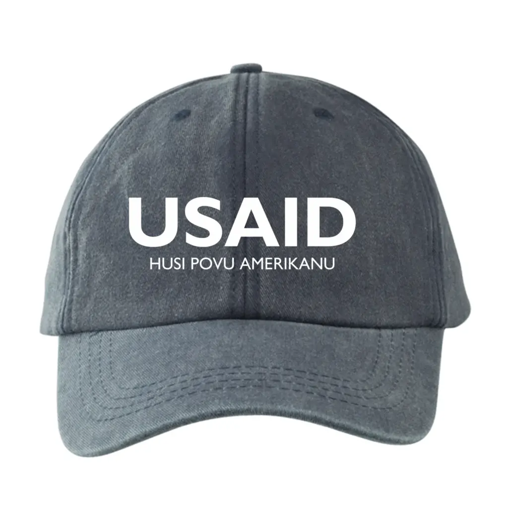 USAID Tetum - Embroidered Lynx Washed Cotton Baseball Caps (Min 12 pcs)