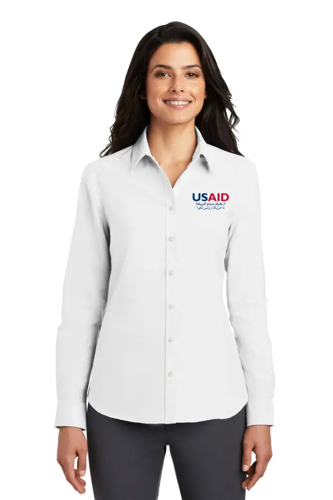 USAID Dari Pashto Ladies Port Authority SuperPro Oxford Shirt
