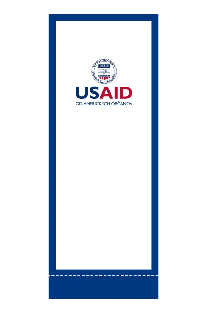 USAID Slovak Superior Retractable Banner - 24" Silver Base. Full Color