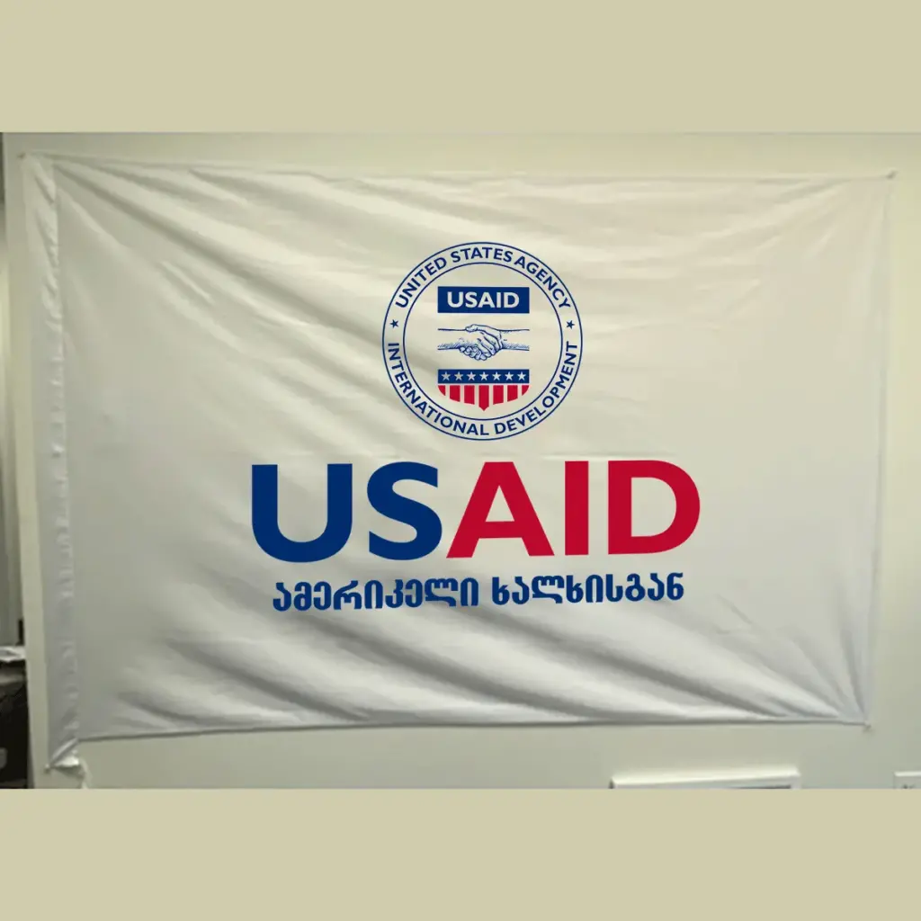 USAID Georgian Pole USAID Flag - Single Sided 3 x 5 feet