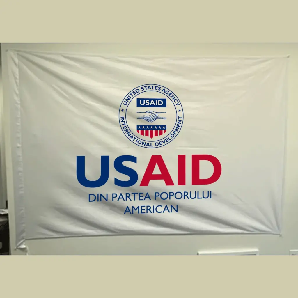 USAID Romanian Pole USAID Flag - Single Sided 4 x 6 feet