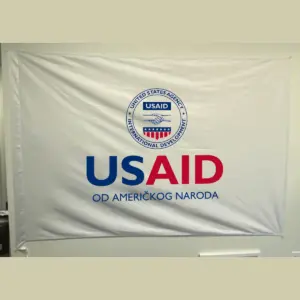 USAID Serbian Pole USAID Flag - Single Sided 4 x 6 feet