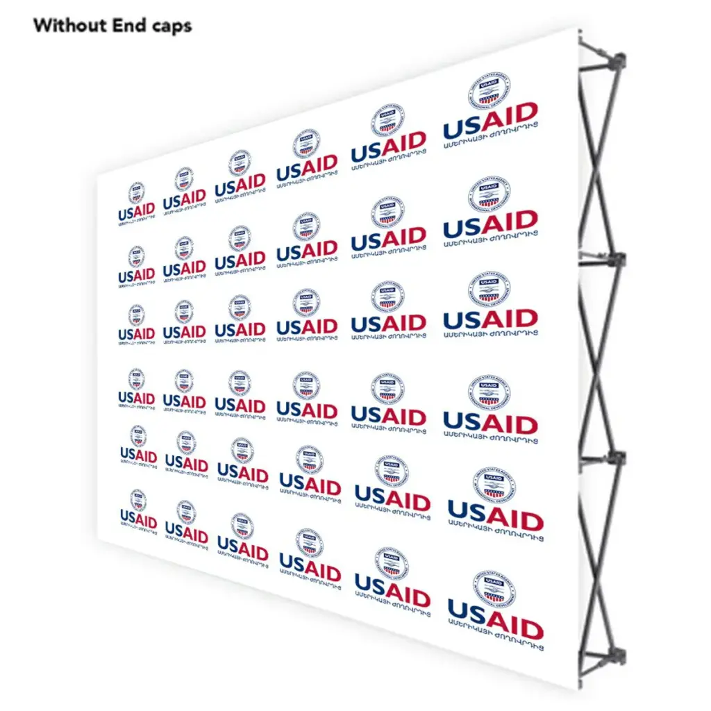 USAID Armenian ONE CHOICE 10 Ft. Fabric Pop Up Display - 89"H Straight Graphic Package
