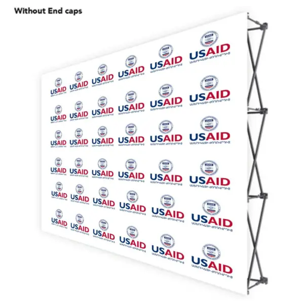 USAID Armenian ONE CHOICE 10 Ft. Fabric Pop Up Display - 89"H Straight Graphic Package