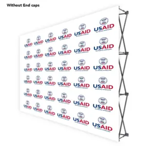 USAID French ONE CHOICE 10 Ft. Fabric Pop Up Display - 89"H Straight Graphic Package
