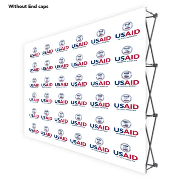 USAID French ONE CHOICE 10 Ft. Fabric Pop Up Display - 89"H Straight Graphic Package