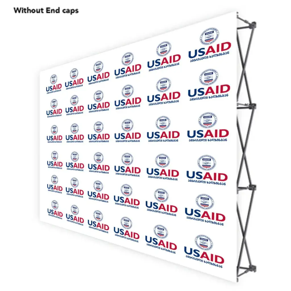 USAID Georgian ONE CHOICE 10 Ft. Fabric Pop Up Display - 89"H Straight Graphic Package