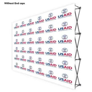 USAID Macedonian ONE CHOICE 10 Ft. Fabric Pop Up Display - 89"H Straight Graphic Package