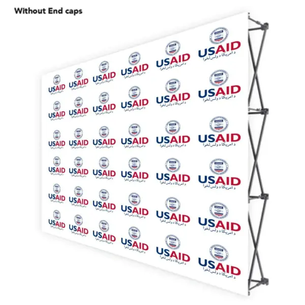 USAID Pashto ONE CHOICE 10 Ft. Fabric Pop Up Display - 89"H Straight Graphic Package