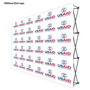 USAID Russian ONE CHOICE 10 Ft. Fabric Pop Up Display - 89"H Straight Graphic Package
