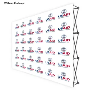 USAID Serbian ONE CHOICE 10 Ft. Fabric Pop Up Display - 89"H Straight Graphic Package