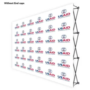 USAID Slovak ONE CHOICE 10 Ft. Fabric Pop Up Display - 89"H Straight Graphic Package