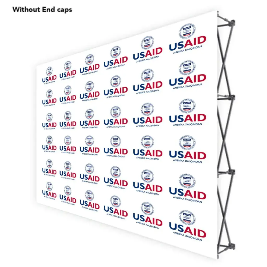USAID Azerbaijani ONE CHOICE 10 Ft. Fabric Pop Up Display - 89"H Straight Graphic Package