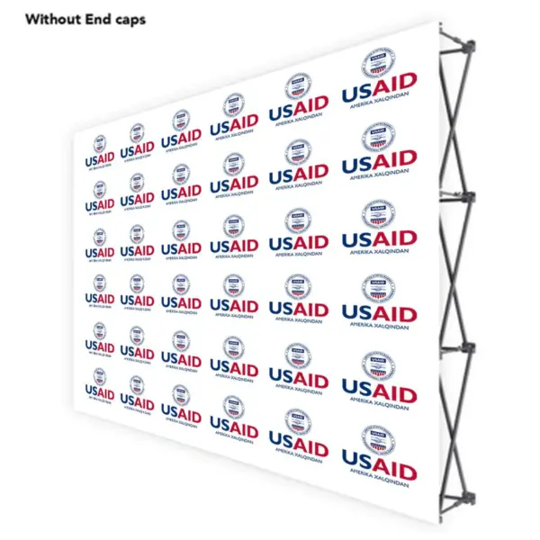 USAID Azerbaijani ONE CHOICE 10 Ft. Fabric Pop Up Display - 89"H Straight Graphic Package