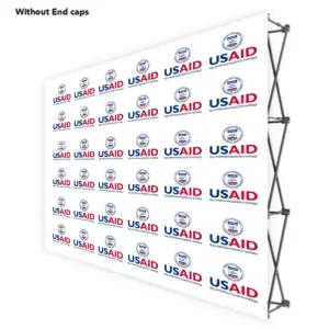 USAID Ukrainian ONE CHOICE 10 Ft. Fabric Pop Up Display - 89"H Straight Graphic Package