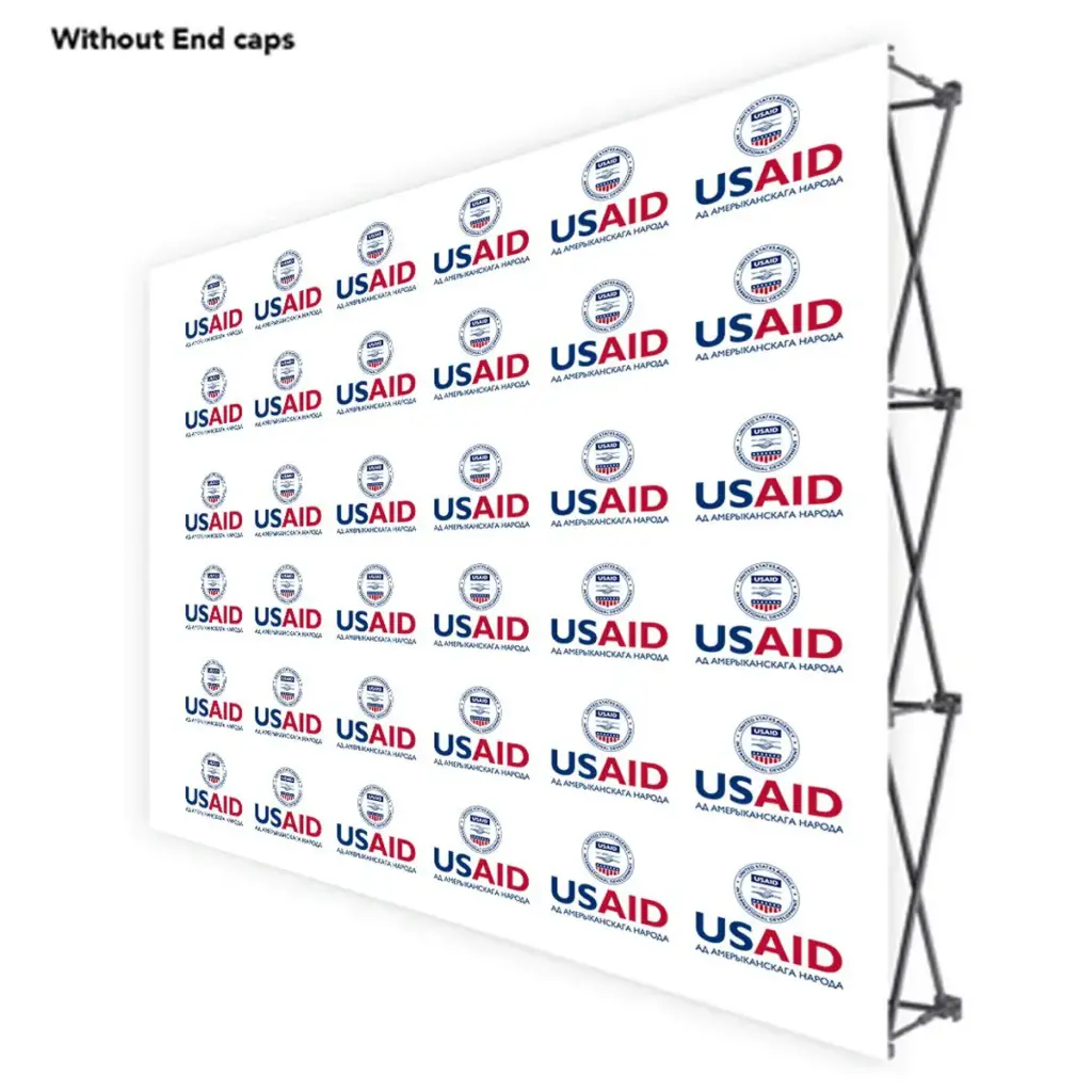 USAID Belarusian ONE CHOICE 10 Ft. Fabric Pop Up Display - 89"H Straight Graphic Package