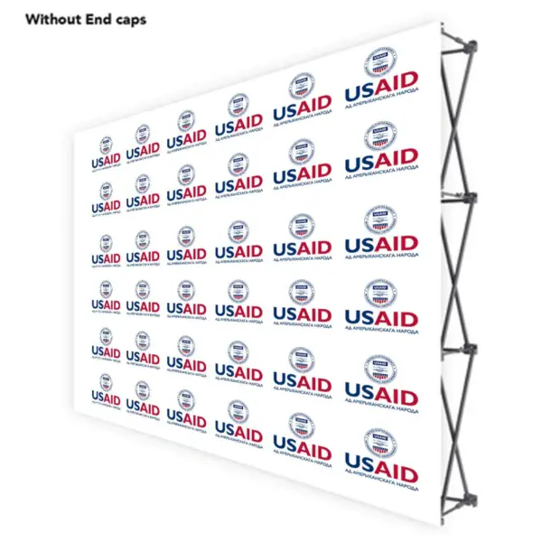 USAID Belarusian ONE CHOICE 10 Ft. Fabric Pop Up Display - 89"H Straight Graphic Package
