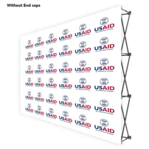 USAID Bosnian Cyrillic ONE CHOICE 10 Ft. Fabric Pop Up Display - 89"H Straight Graphic Package