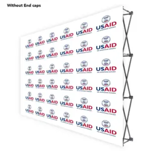 USAID Bosnian Latinic ONE CHOICE 10 Ft. Fabric Pop Up Display - 89"H Straight Graphic Package