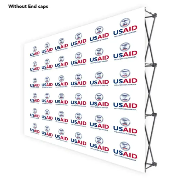 USAID Bosnian Latinic ONE CHOICE 10 Ft. Fabric Pop Up Display - 89"H Straight Graphic Package