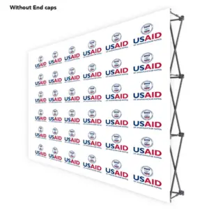 USAID Bulgarian ONE CHOICE 10 Ft. Fabric Pop Up Display - 89"H Straight Graphic Package