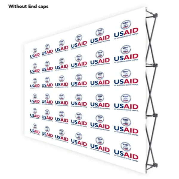 USAID Bulgarian ONE CHOICE 10 Ft. Fabric Pop Up Display - 89"H Straight Graphic Package