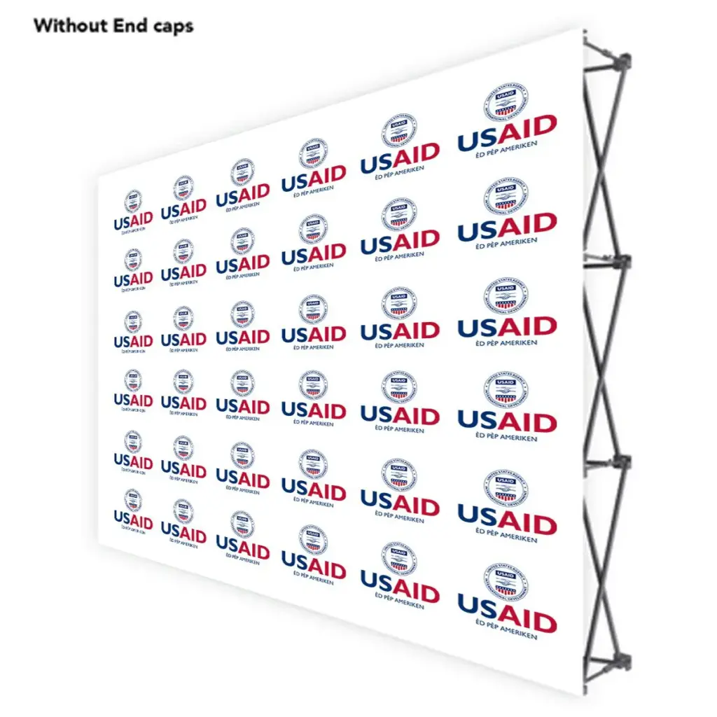 USAID Creole ONE CHOICE 10 Ft. Fabric Pop Up Display - 89"H Straight Graphic Package