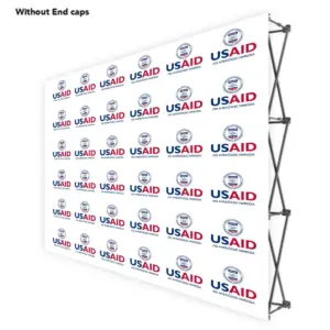 USAID Croatian ONE CHOICE 10 Ft. Fabric Pop Up Display - 89"H Straight Graphic Package