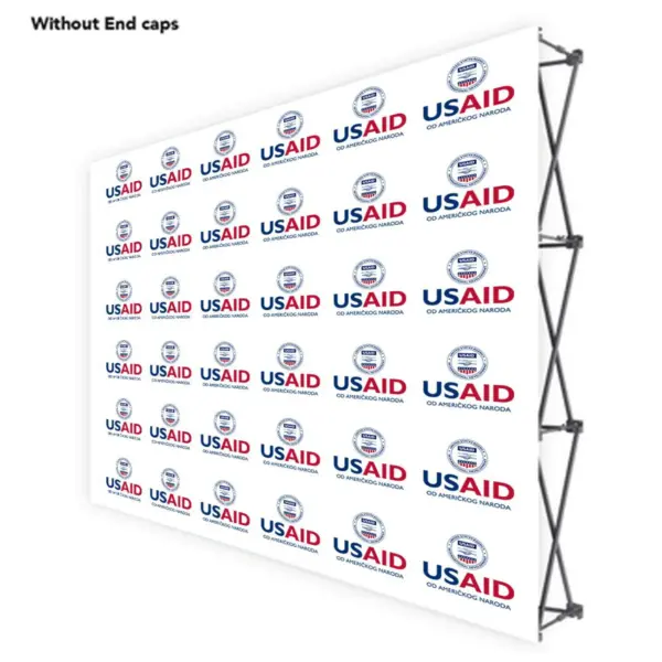 USAID Croatian ONE CHOICE 10 Ft. Fabric Pop Up Display - 89"H Straight Graphic Package