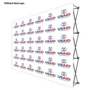 USAID Czech ONE CHOICE 10 Ft. Fabric Pop Up Display - 89"H Straight Graphic Package