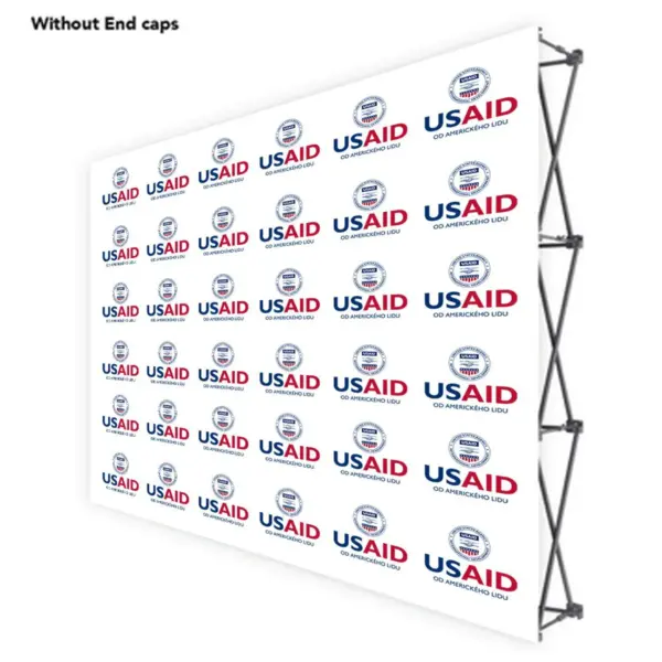 USAID Czech ONE CHOICE 10 Ft. Fabric Pop Up Display - 89"H Straight Graphic Package