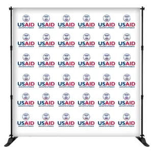 USAID Georgian 8 ft. Slider Banner Stand - 8'h Fabric Graphic Package