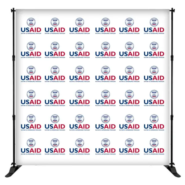 USAID Romanes 8 ft. Slider Banner Stand - 8'h Fabric Graphic Package