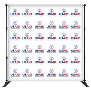 USAID Slovak 8 ft. Slider Banner Stand - 8'h Fabric Graphic Package