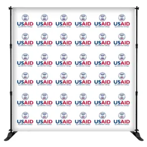 USAID Bosnian Cyrillic 8 ft. Slider Banner Stand - 8'h Fabric Graphic Package