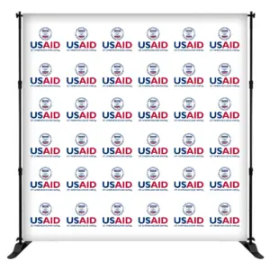 USAID Bulgarian 8 ft. Slider Banner Stand - 8'h Fabric Graphic Package