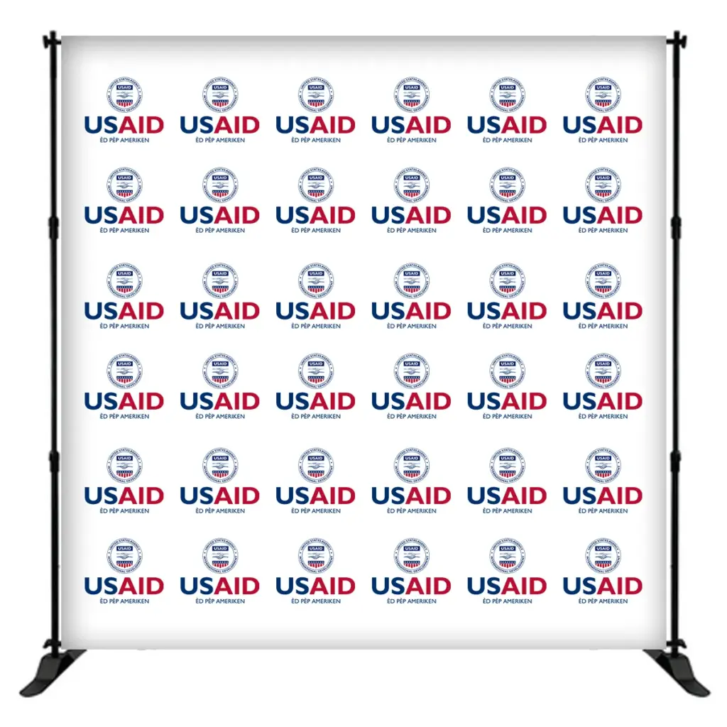 USAID Creole 8 ft. Slider Banner Stand - 8'h Fabric Graphic Package
