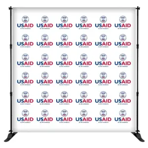 USAID Creole 8 ft. Slider Banner Stand - 8'h Fabric Graphic Package