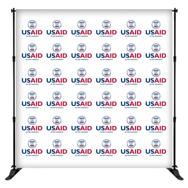 USAID Creole 8 ft. Slider Banner Stand - 8'h Fabric Graphic Package