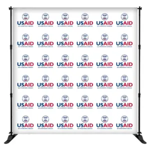 USAID Croatian 8 ft. Slider Banner Stand - 8'h Fabric Graphic Package