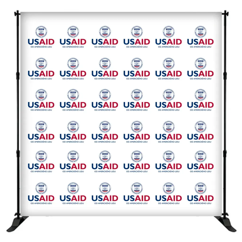 USAID Czech 8 ft. Slider Banner Stand - 8'h Fabric Graphic Package