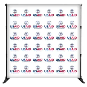 USAID Czech 8 ft. Slider Banner Stand - 8'h Fabric Graphic Package